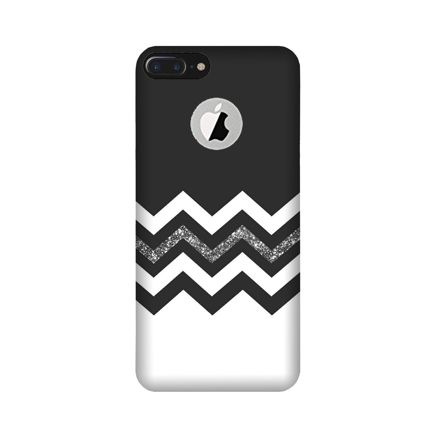 Black white Pattern2Case for iPhone 7 Plus logo cut