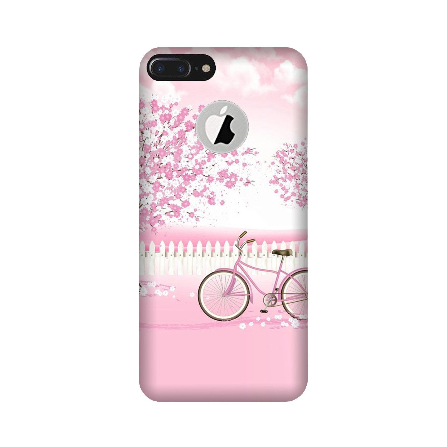 Pink Flowers Cycle Case for iPhone 7 Plus logo cut(Design - 102)