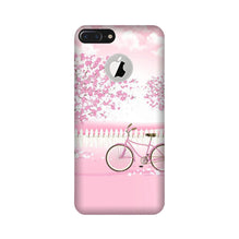 Pink Flowers Cycle Mobile Back Case for iPhone 7 Plus logo cut  (Design - 102)