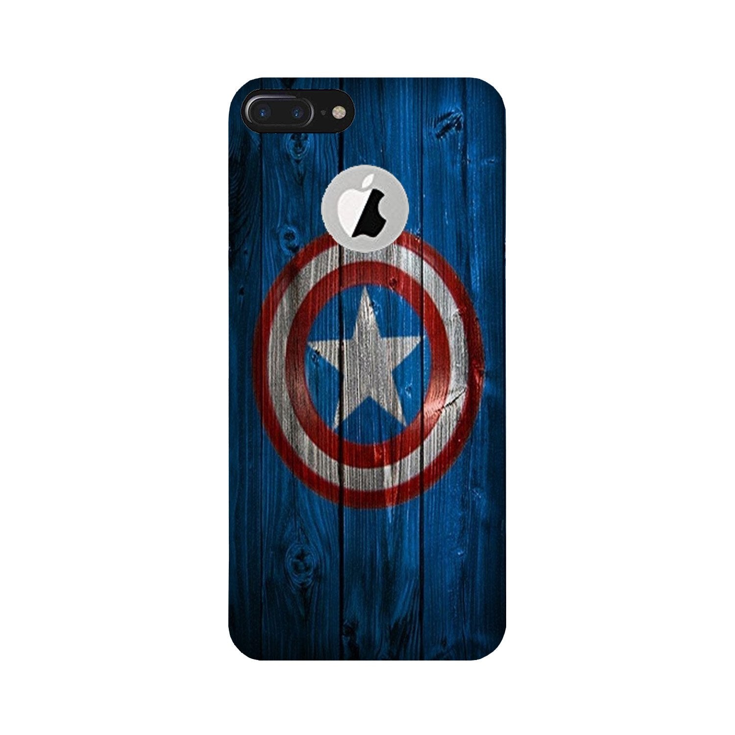 Captain America Superhero Case for iPhone 7 Plus logo cut(Design - 118)