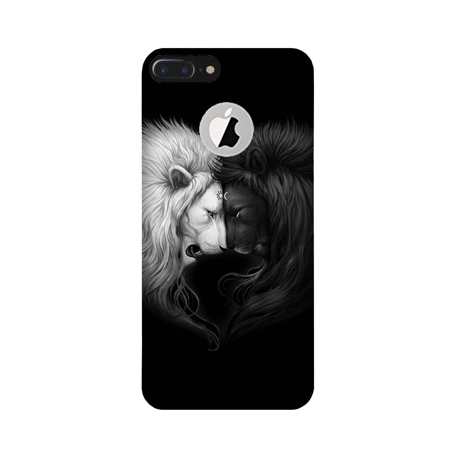 Dark White Lion Case for iPhone 7 Plus logo cut(Design - 140)
