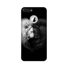 Dark White Lion Mobile Back Case for iPhone 7 Plus logo cut  (Design - 140)