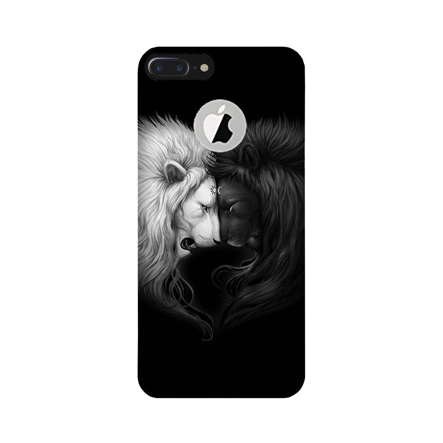 Dark White Lion Case for iPhone 7 Plus logo cut  (Design - 140)