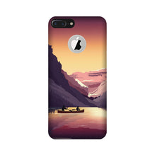 Mountains Boat Mobile Back Case for iPhone 7 Plus logo cut (Design - 181)