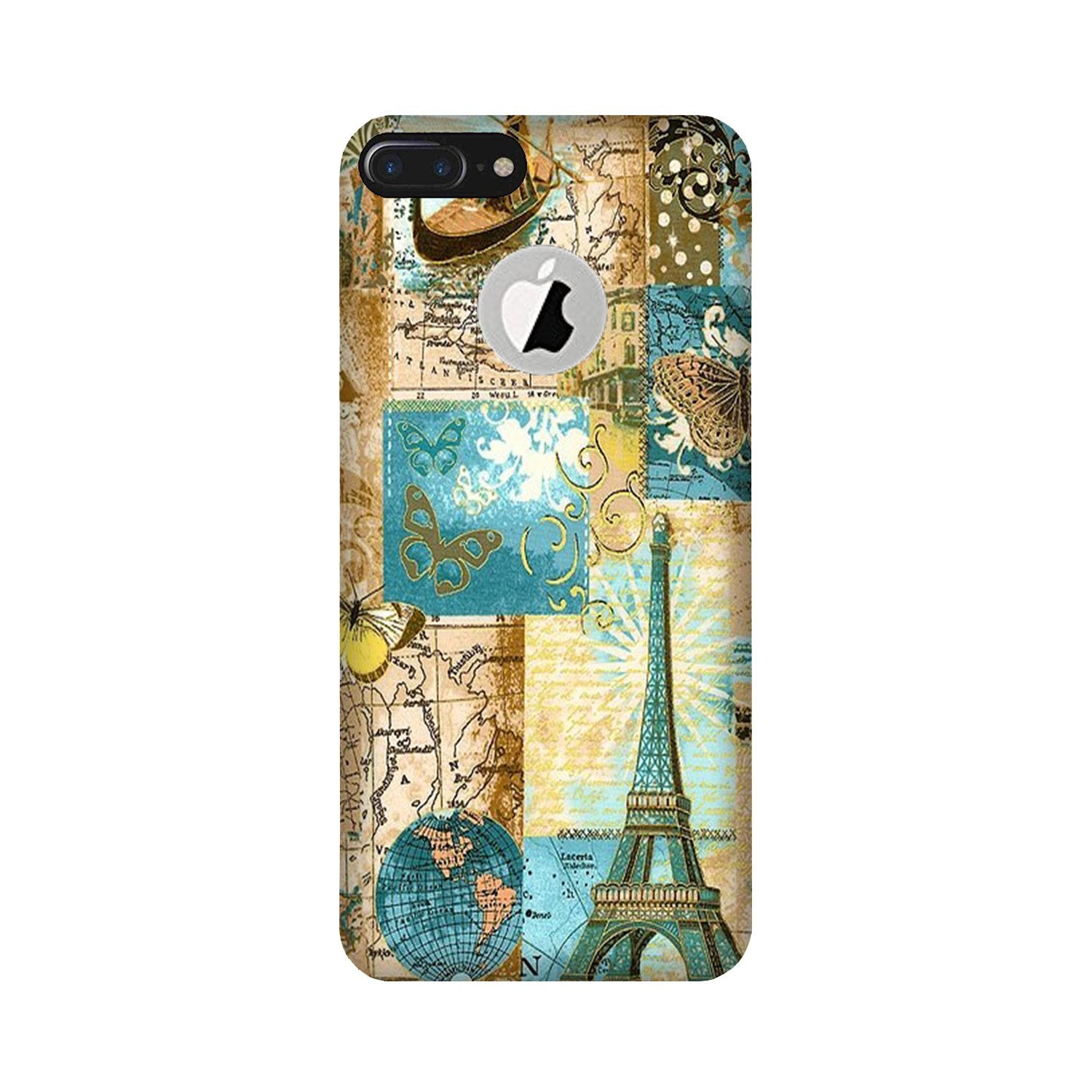 Travel Eiffel Tower Case for iPhone 7 Plus logo cut (Design No. 206)