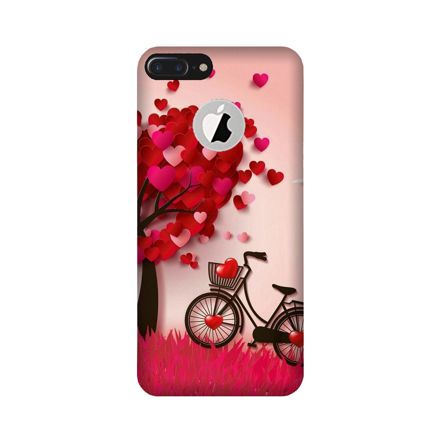 Red Heart Cycle Case for iPhone 7 Plus logo cut (Design No. 222)