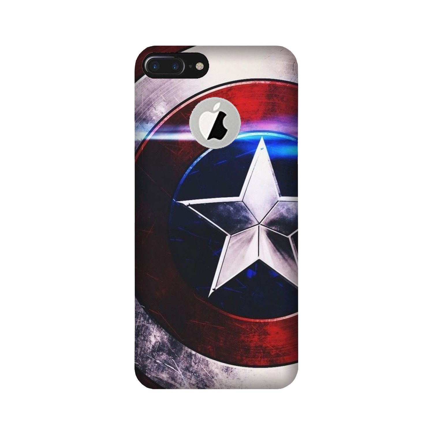 Captain America Shield Case for iPhone 7 Plus logo cut (Design No. 250)