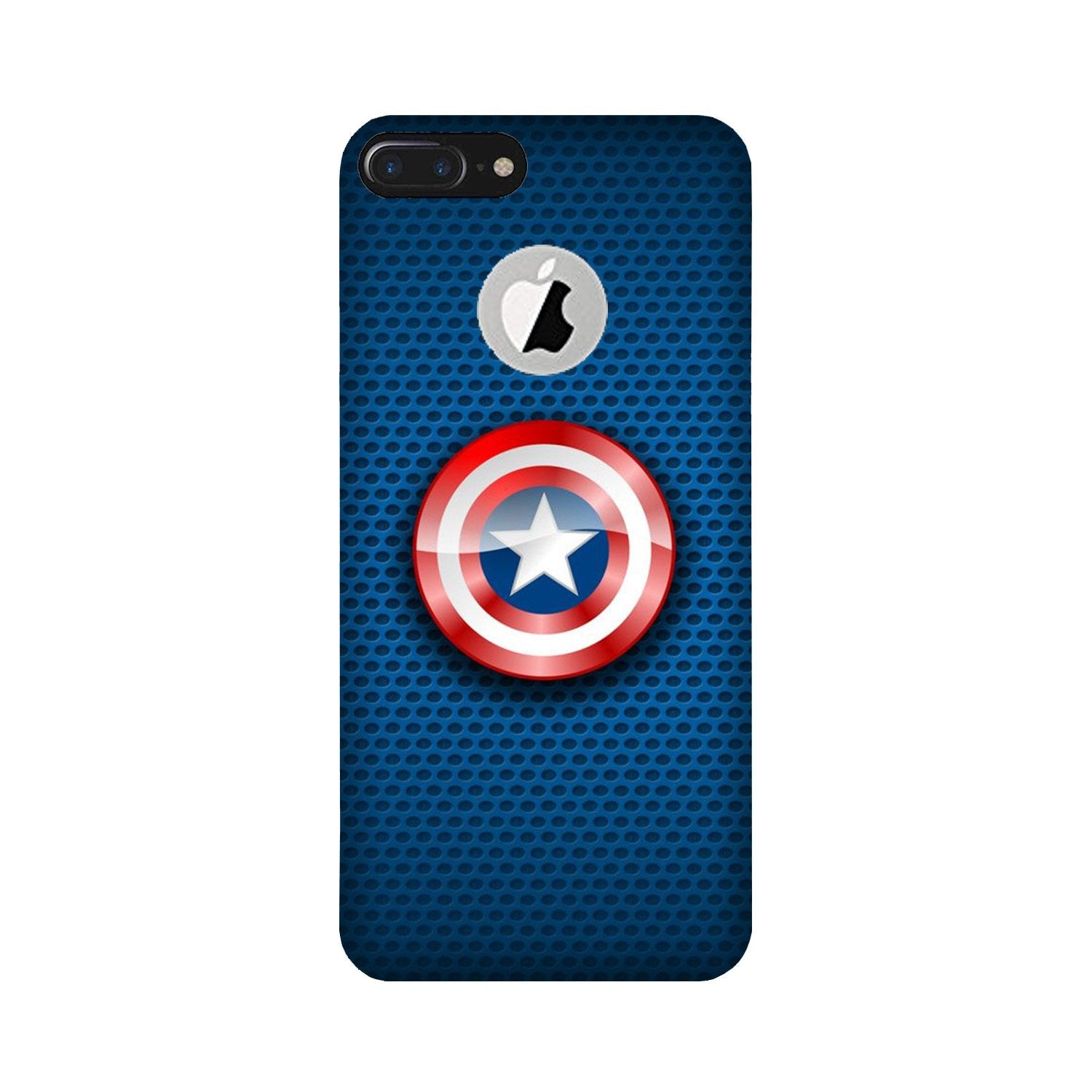 Captain America Shield Case for iPhone 7 Plus logo cut (Design No. 253)