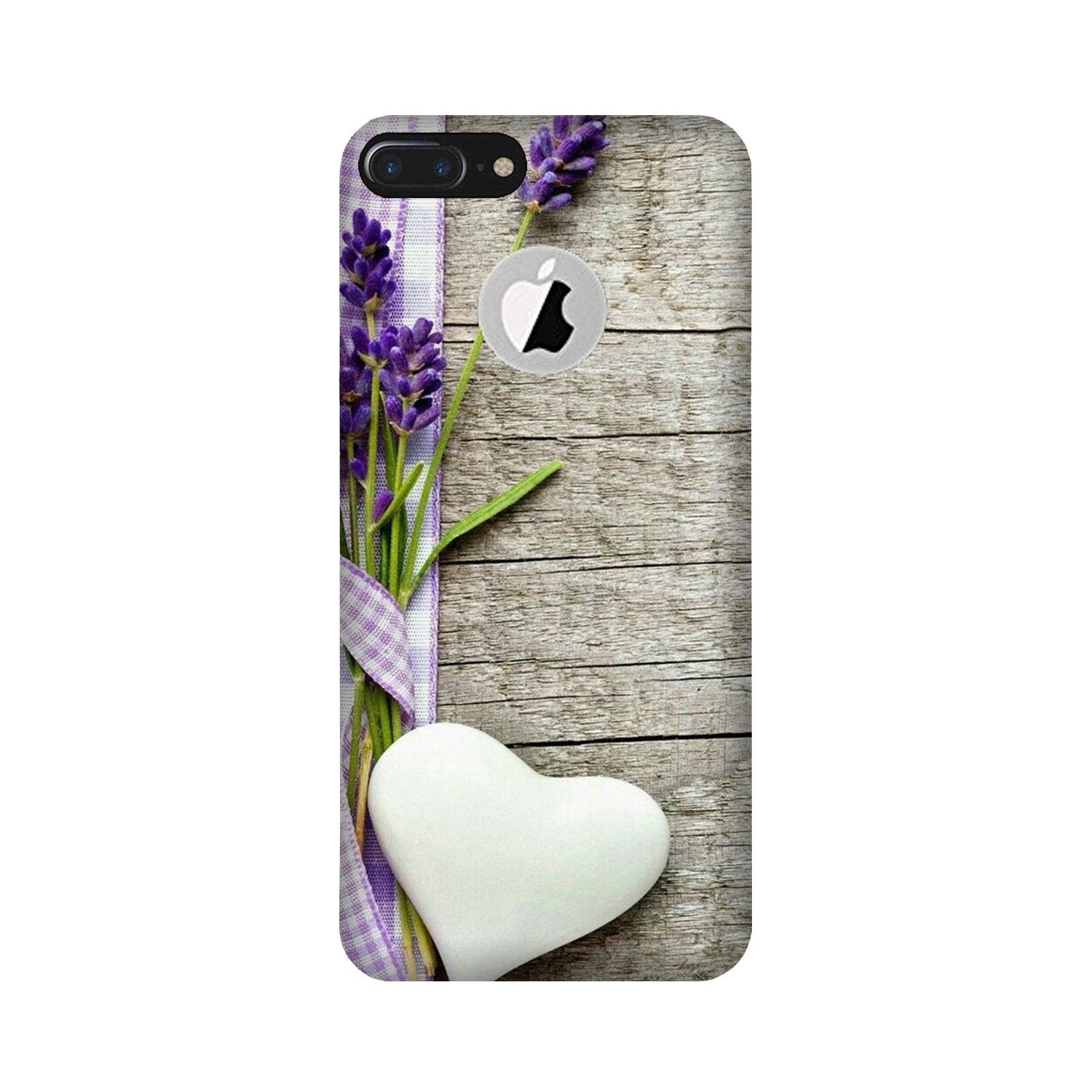 White Heart Case for iPhone 7 Plus logo cut (Design No. 298)