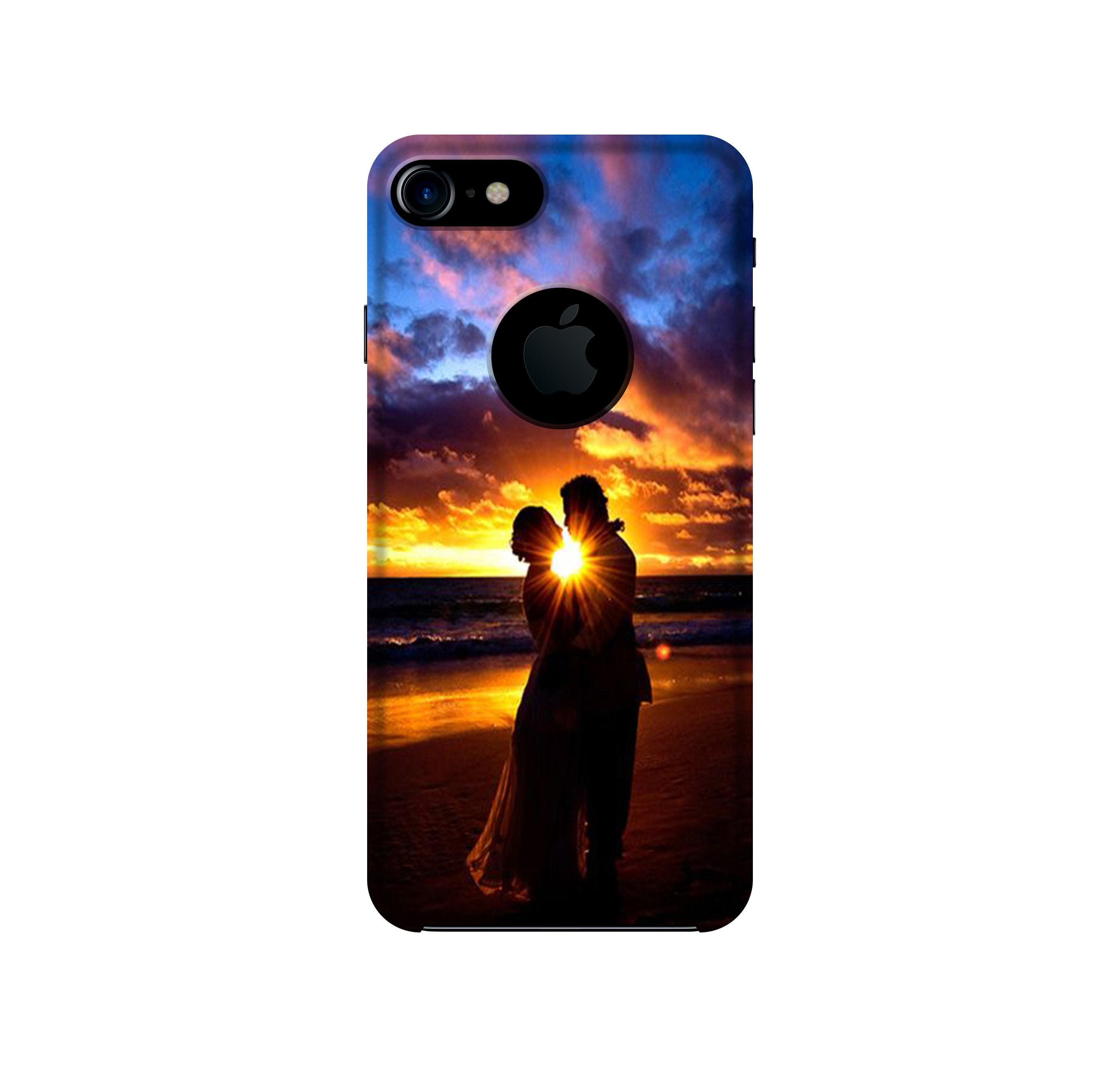 Couple Sea shore Case for iPhone 7 logo cut