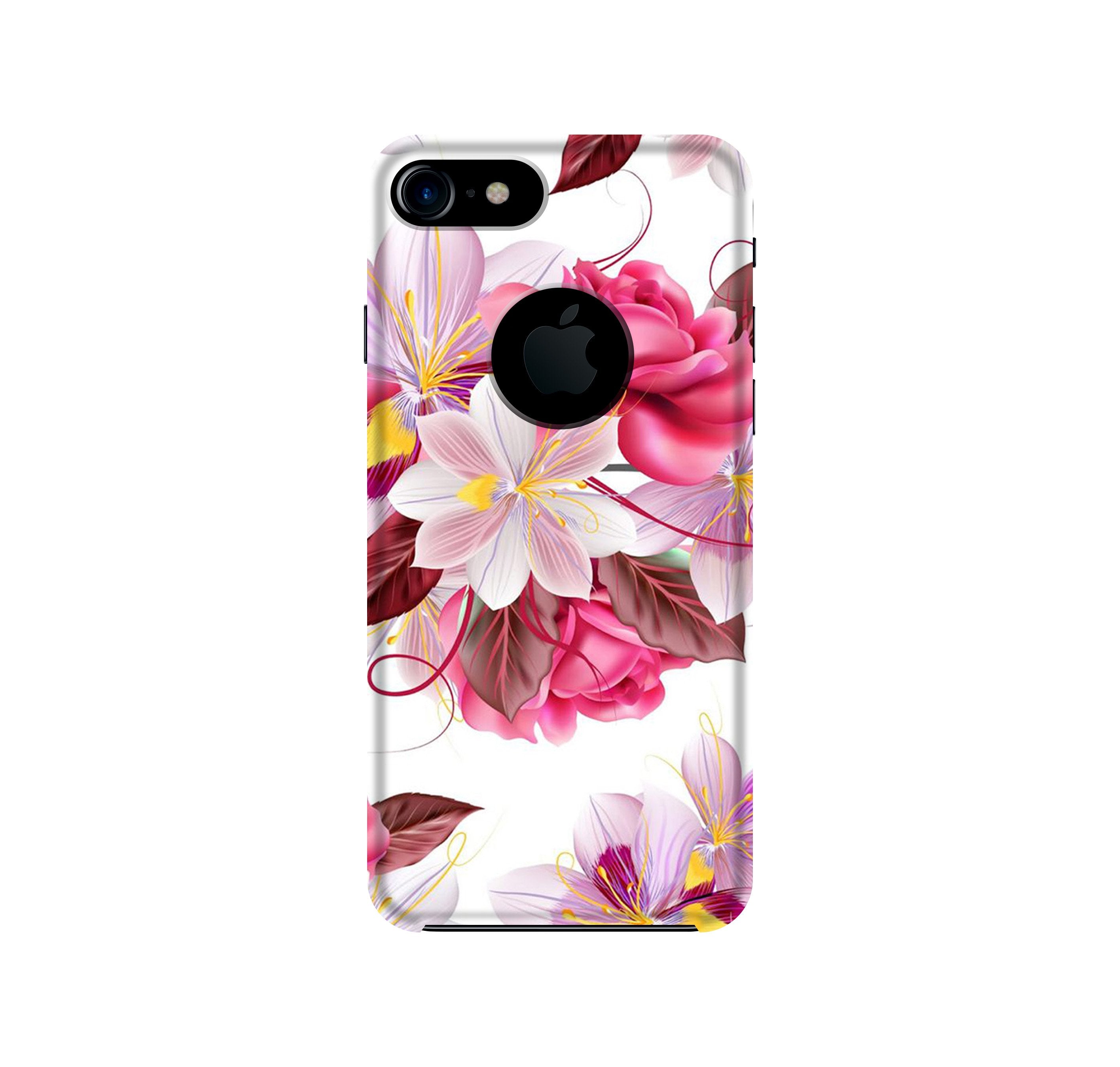 Beautiful flowers Case for iPhone 7 logo cut