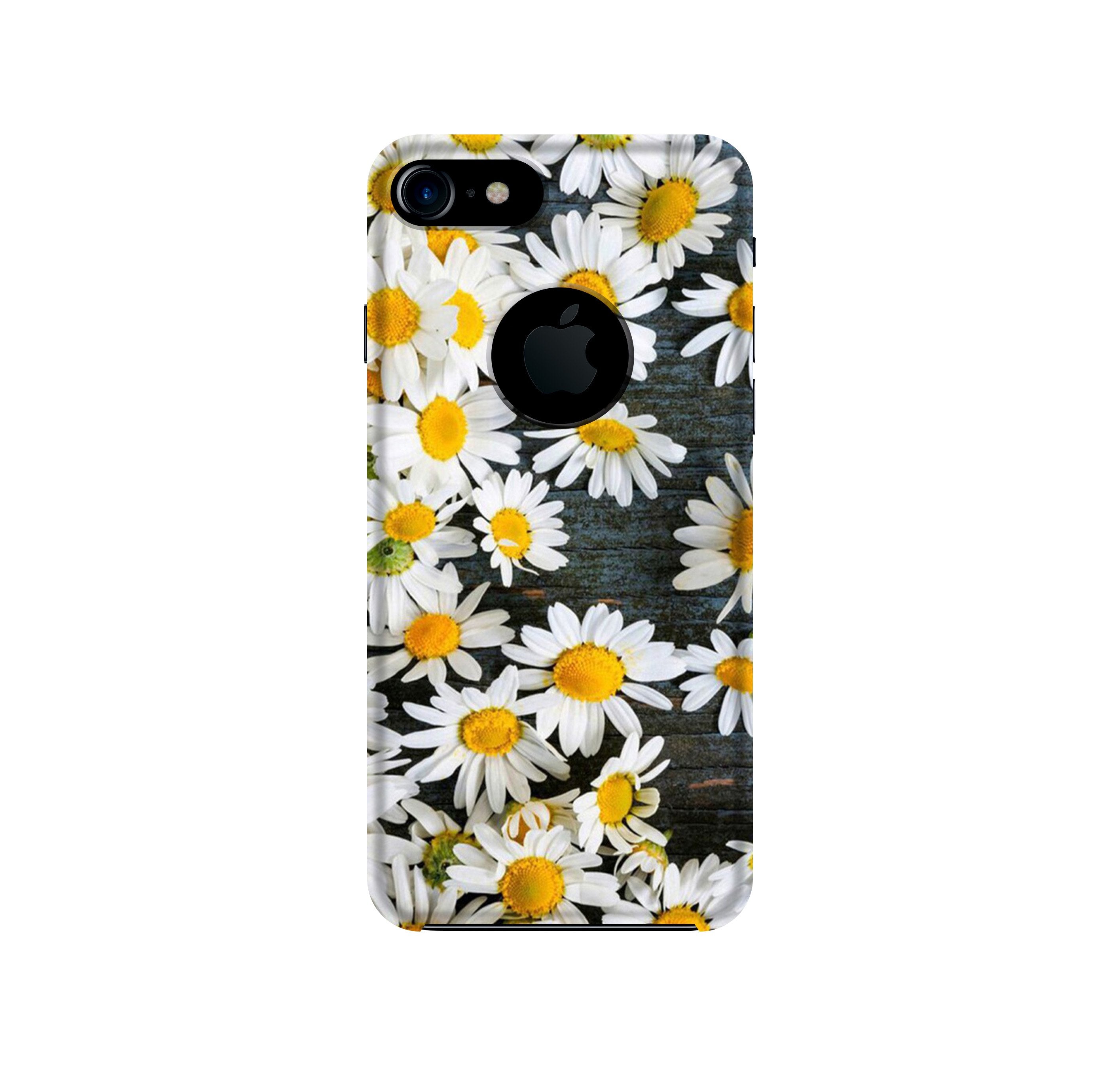 White flowers2 Case for iPhone 7 logo cut