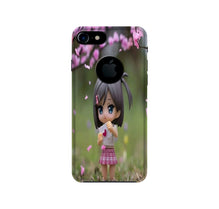 Cute Girl Mobile Back Case for iPhone 7 logo cut (Design - 92)