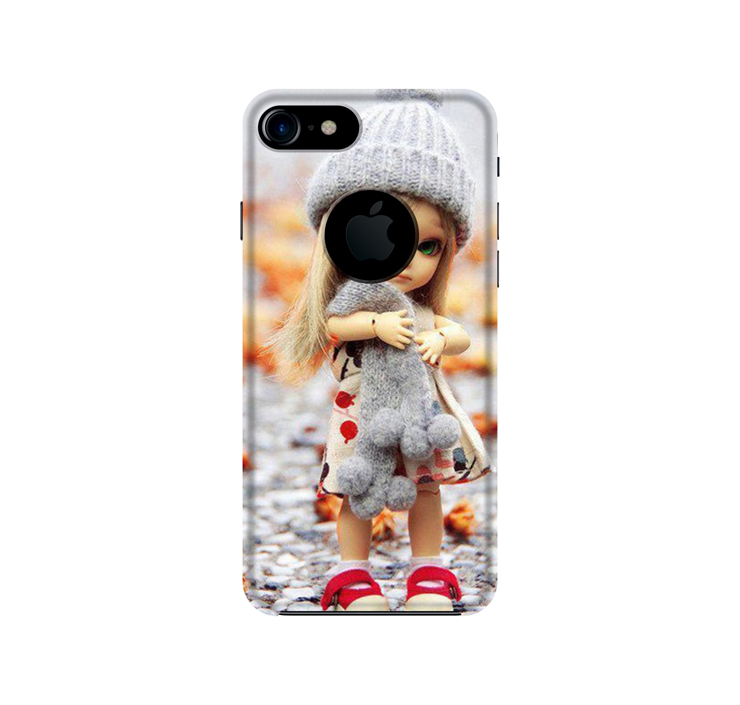 Cute Doll Case for iPhone 7 logo cut