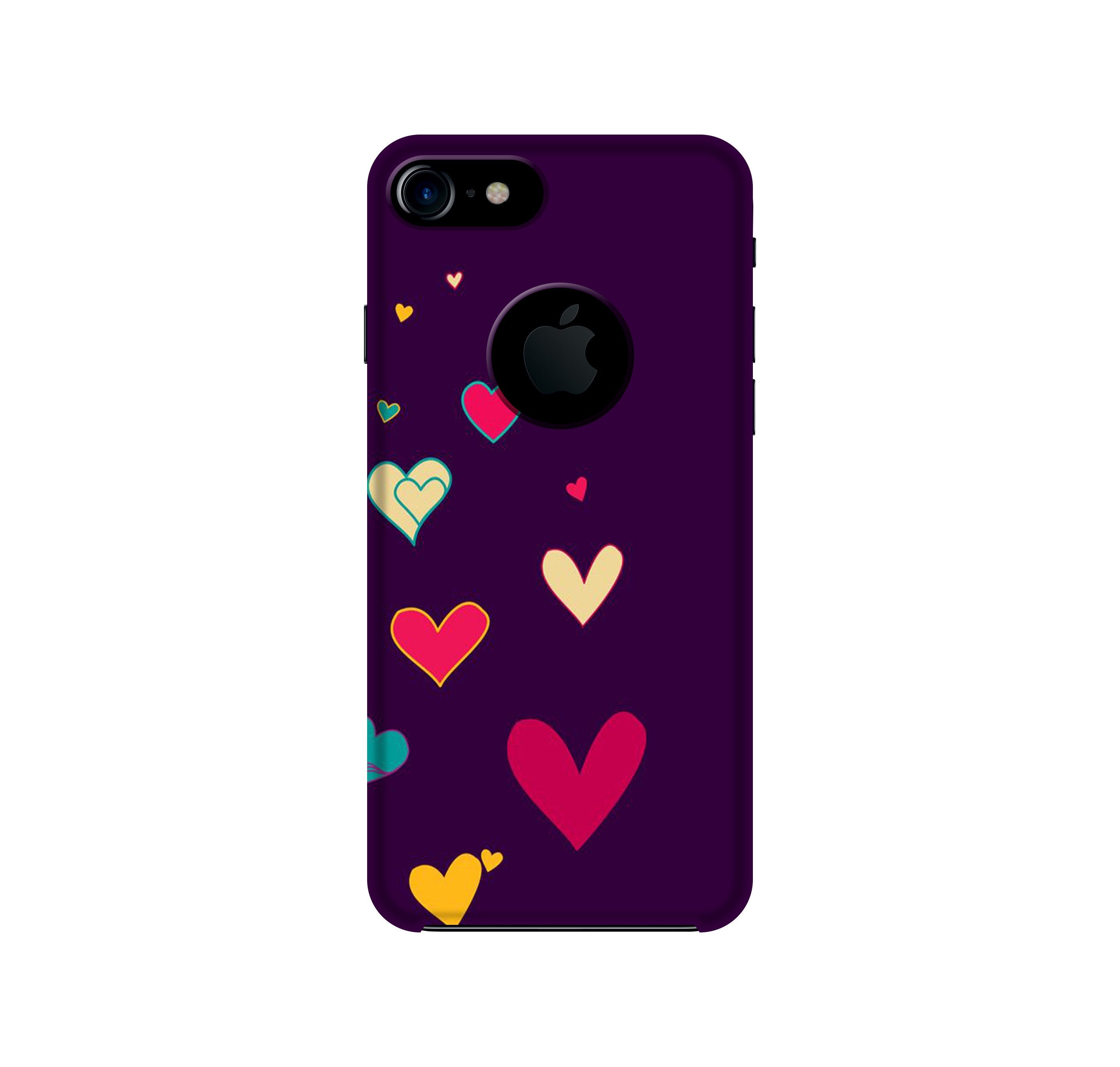 Purple Background Case for iPhone 7 logo cut  (Design - 107)