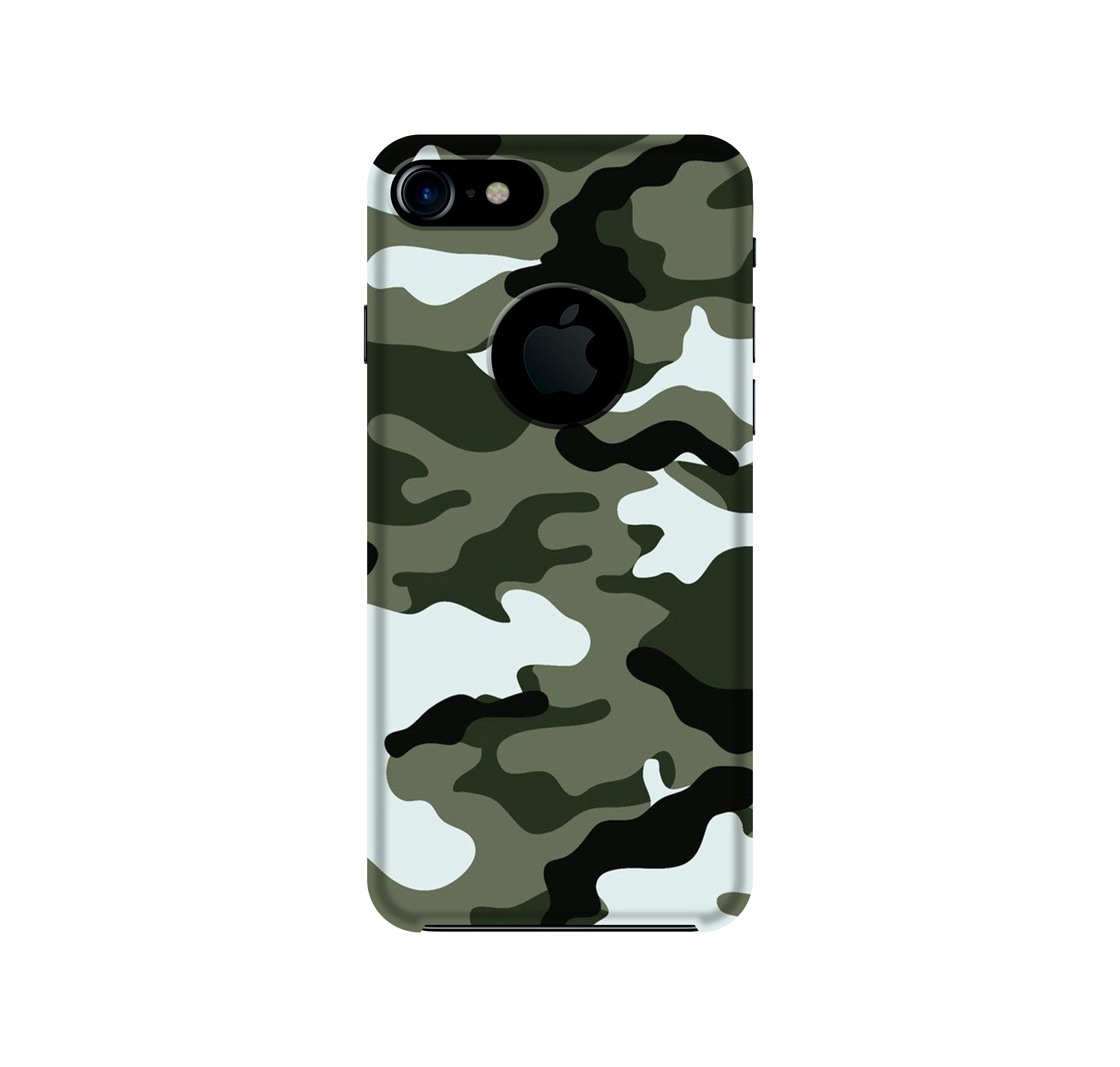 Army Camouflage Case for iPhone 7 logo cut(Design - 108)