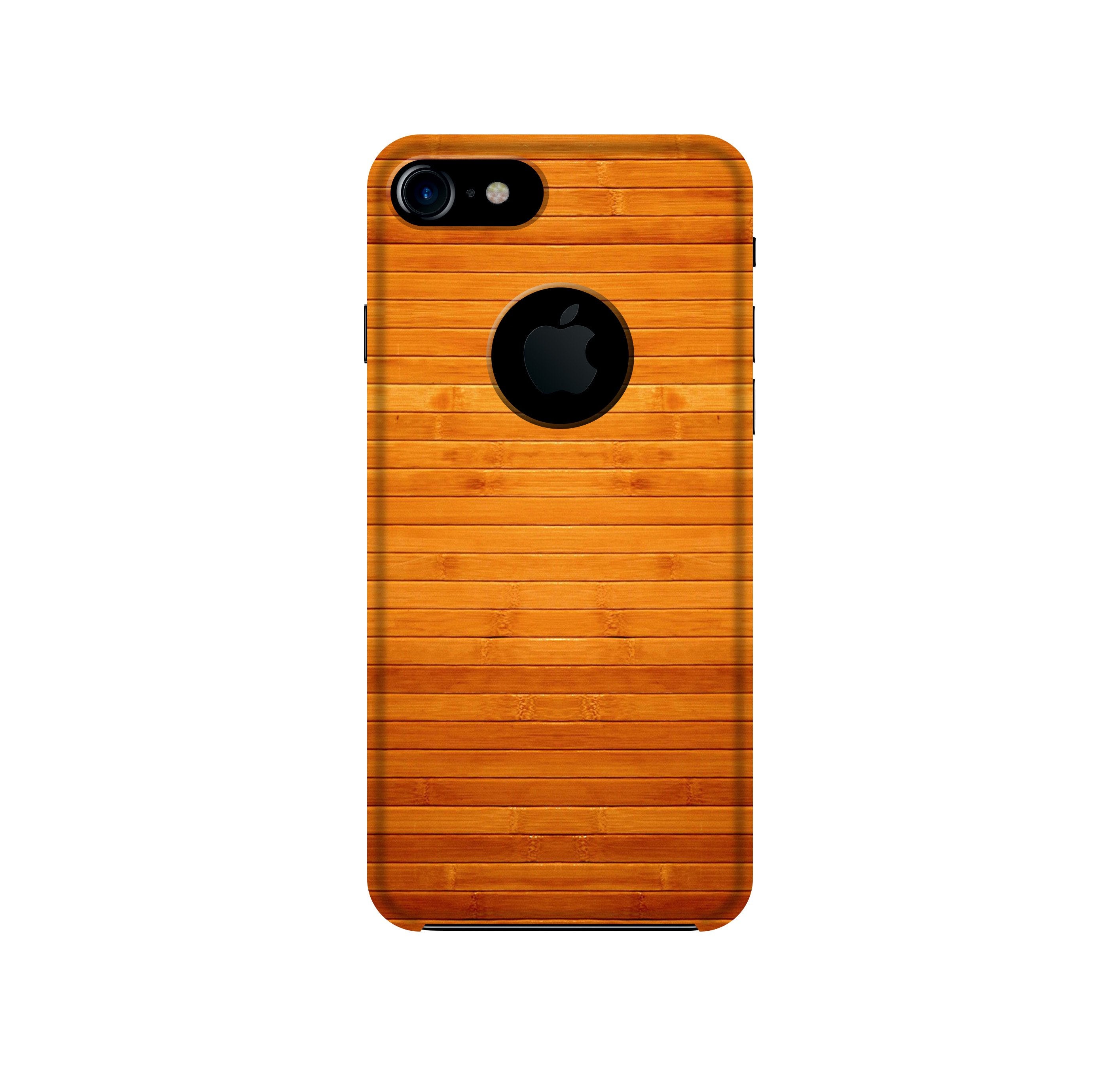 Wooden Look Case for iPhone 7 logo cut  (Design - 111)