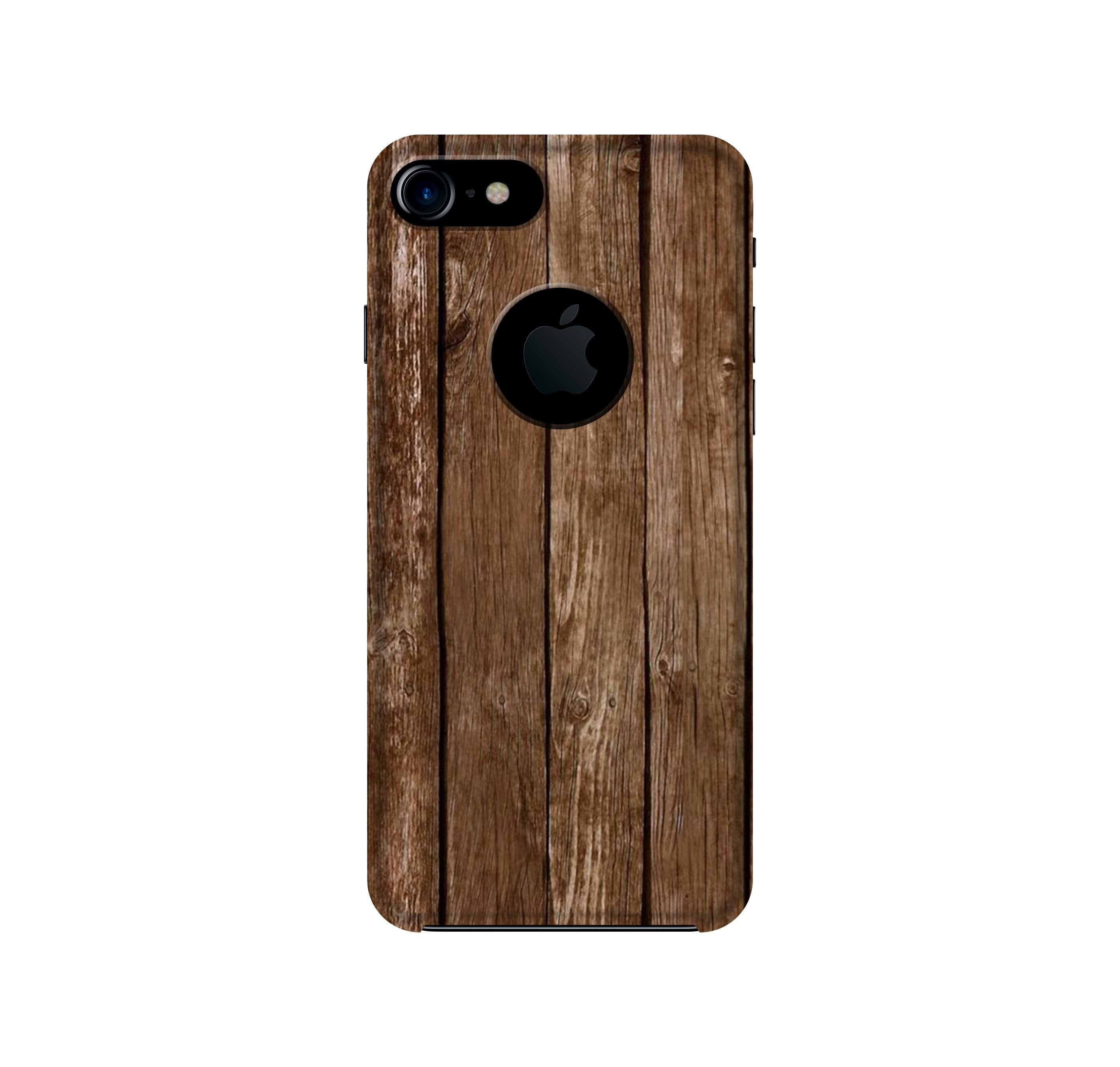 Wooden Look Case for iPhone 7 logo cut  (Design - 112)