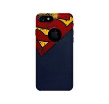 Superman Superhero Mobile Back Case for iPhone 7 logo cut  (Design - 125)