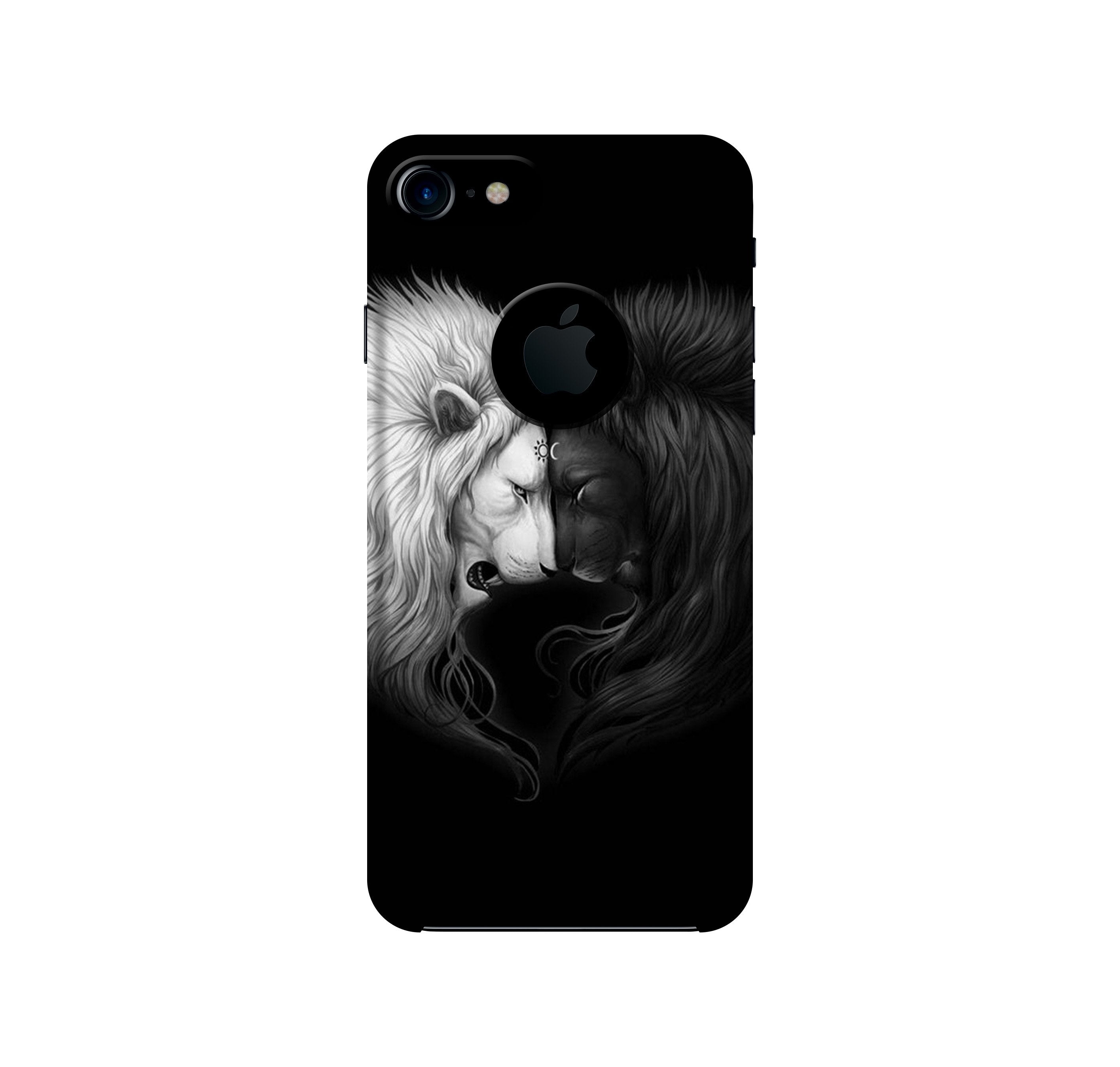 Dark White Lion Case for iPhone 7 logo cut  (Design - 140)