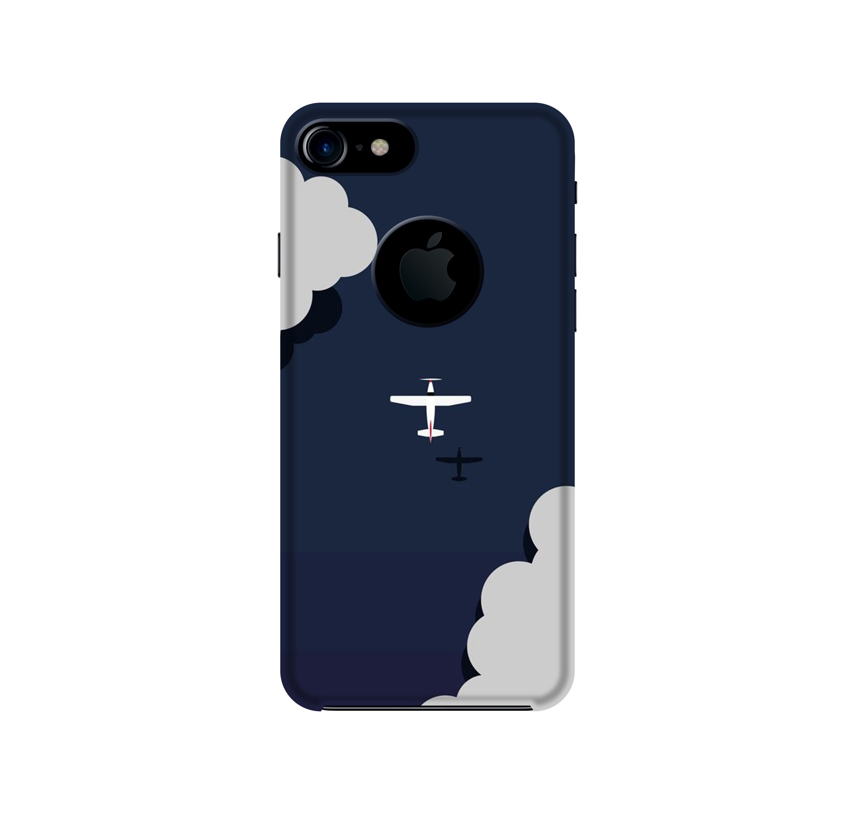 Clouds Plane Case for iPhone 7 logo cut (Design - 196)
