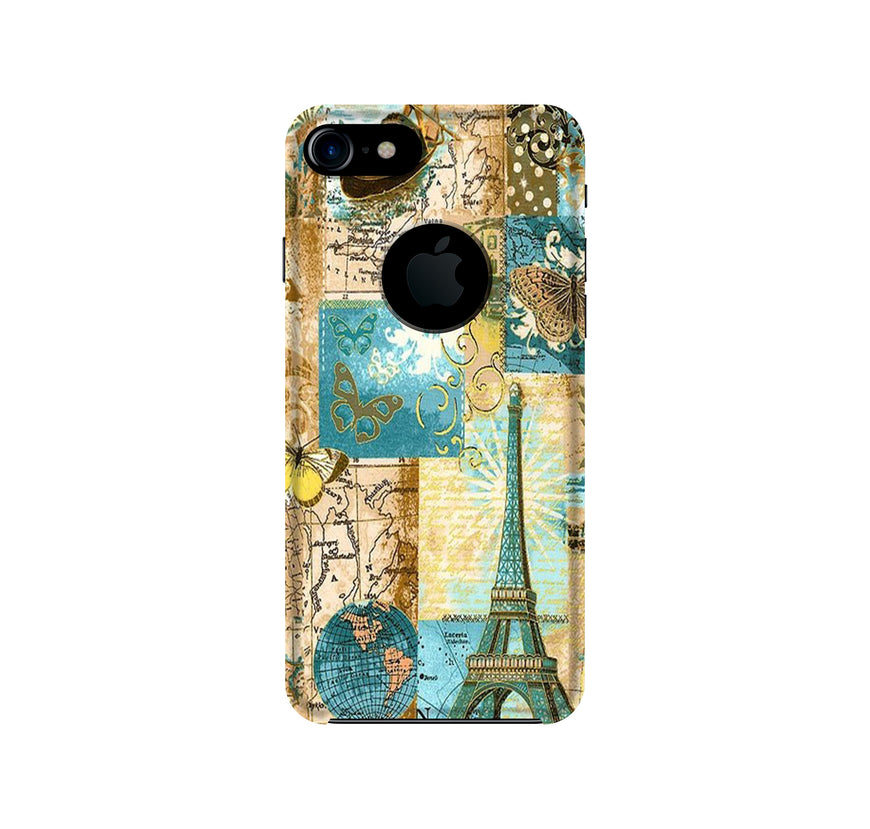 Travel Eiffel Tower Case for iPhone 7 logo cut (Design No. 206)