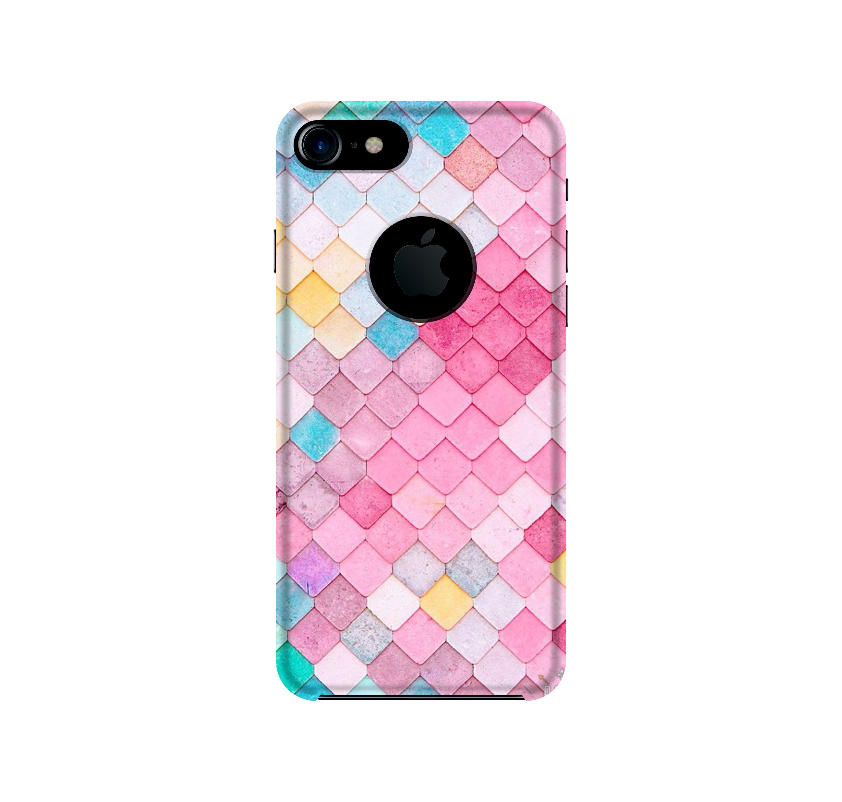 Pink Pattern Case for iPhone 7 logo cut (Design No. 215)