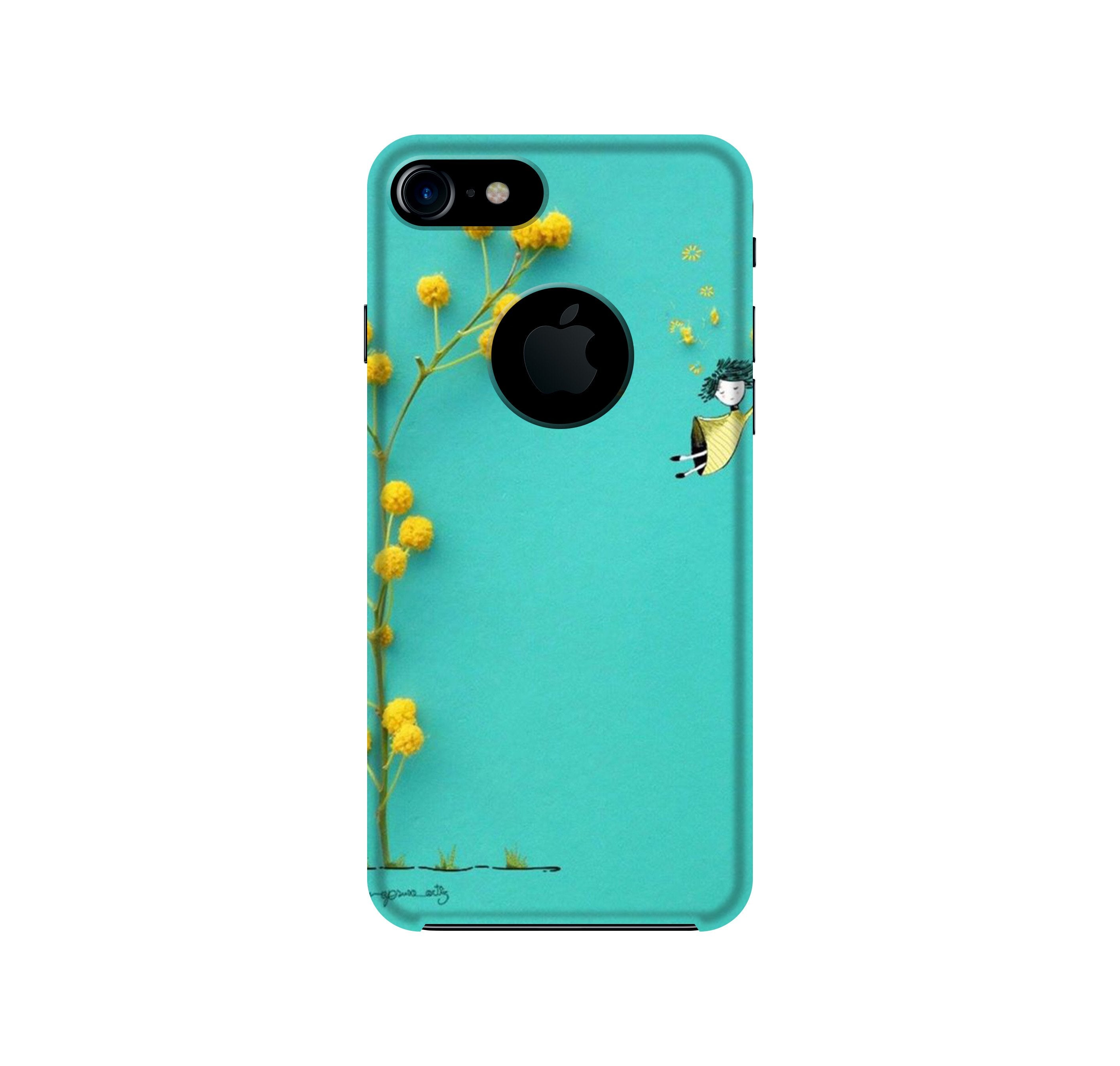 Flowers Girl Case for iPhone 7 logo cut (Design No. 216)