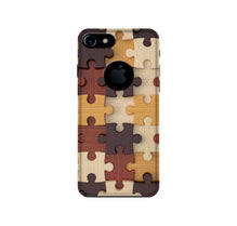 Puzzle Pattern Mobile Back Case for iPhone 7 logo cut (Design - 217)