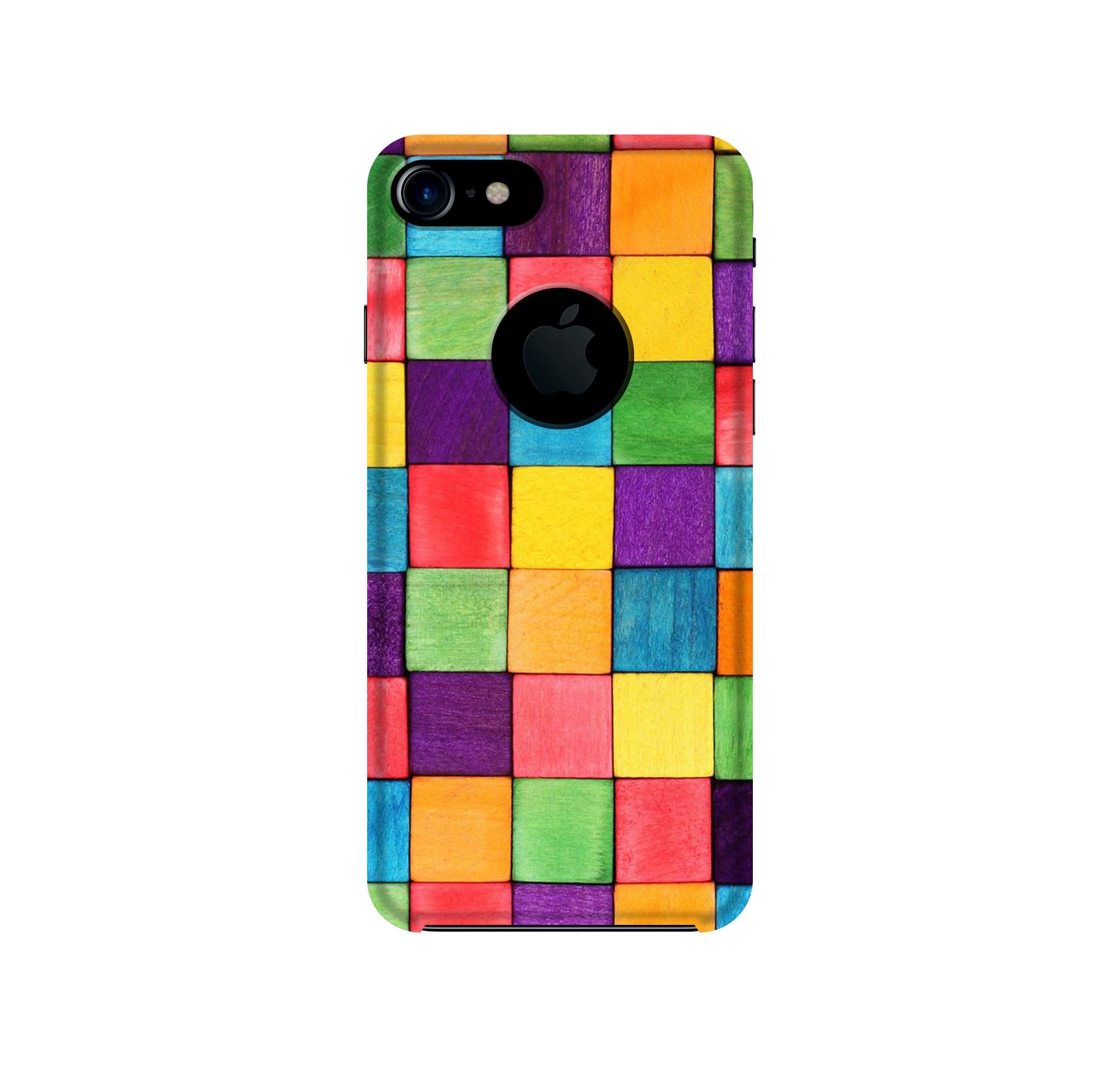 Colorful Square Case for iPhone 7 logo cut (Design No. 218)