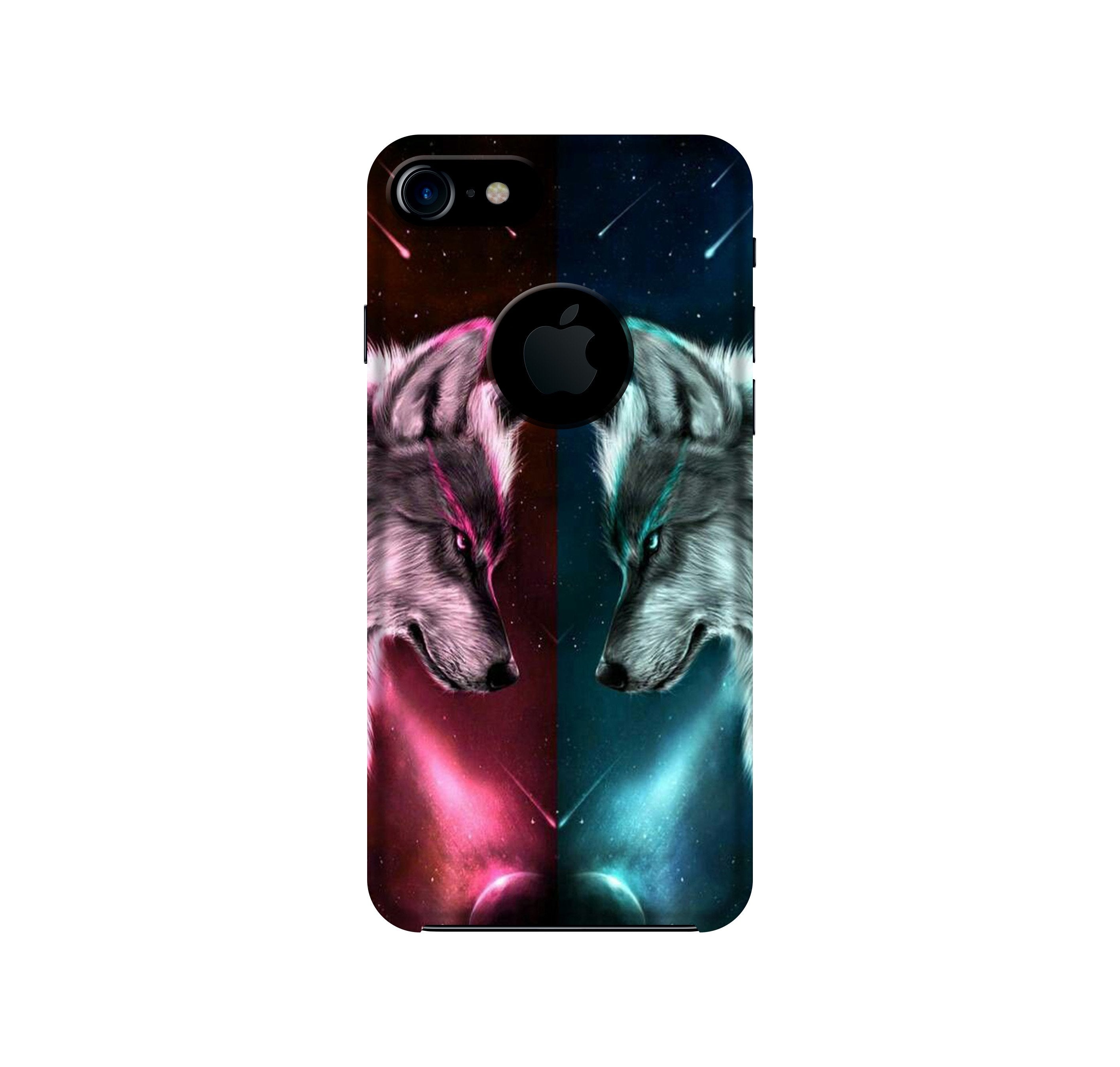 Wolf fight Case for iPhone 7 logo cut (Design No. 221)