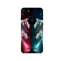 Wolf fight Mobile Back Case for iPhone 7 logo cut (Design - 221)