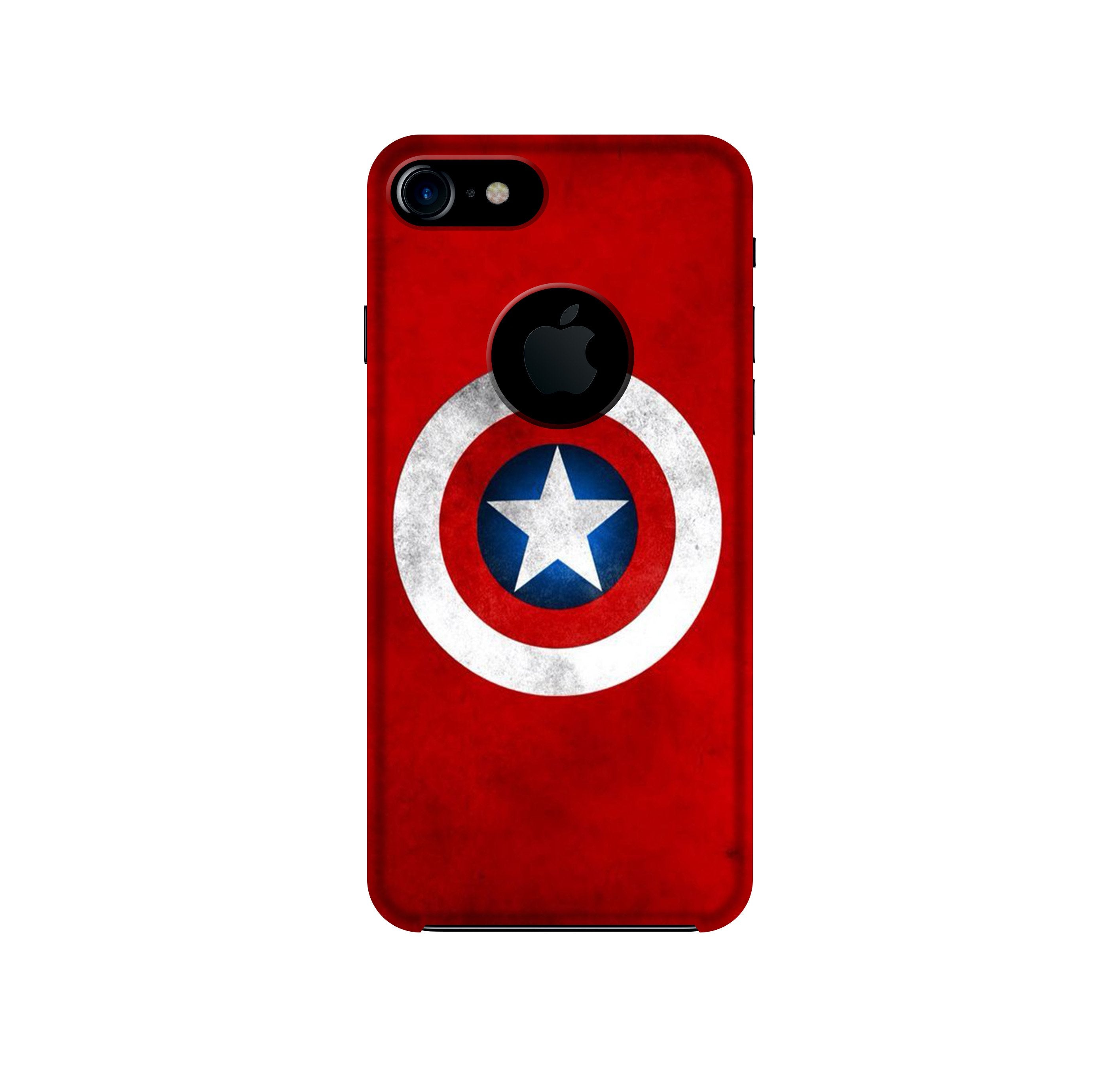 Captain America Case for iPhone 7 logo cut (Design No. 249)
