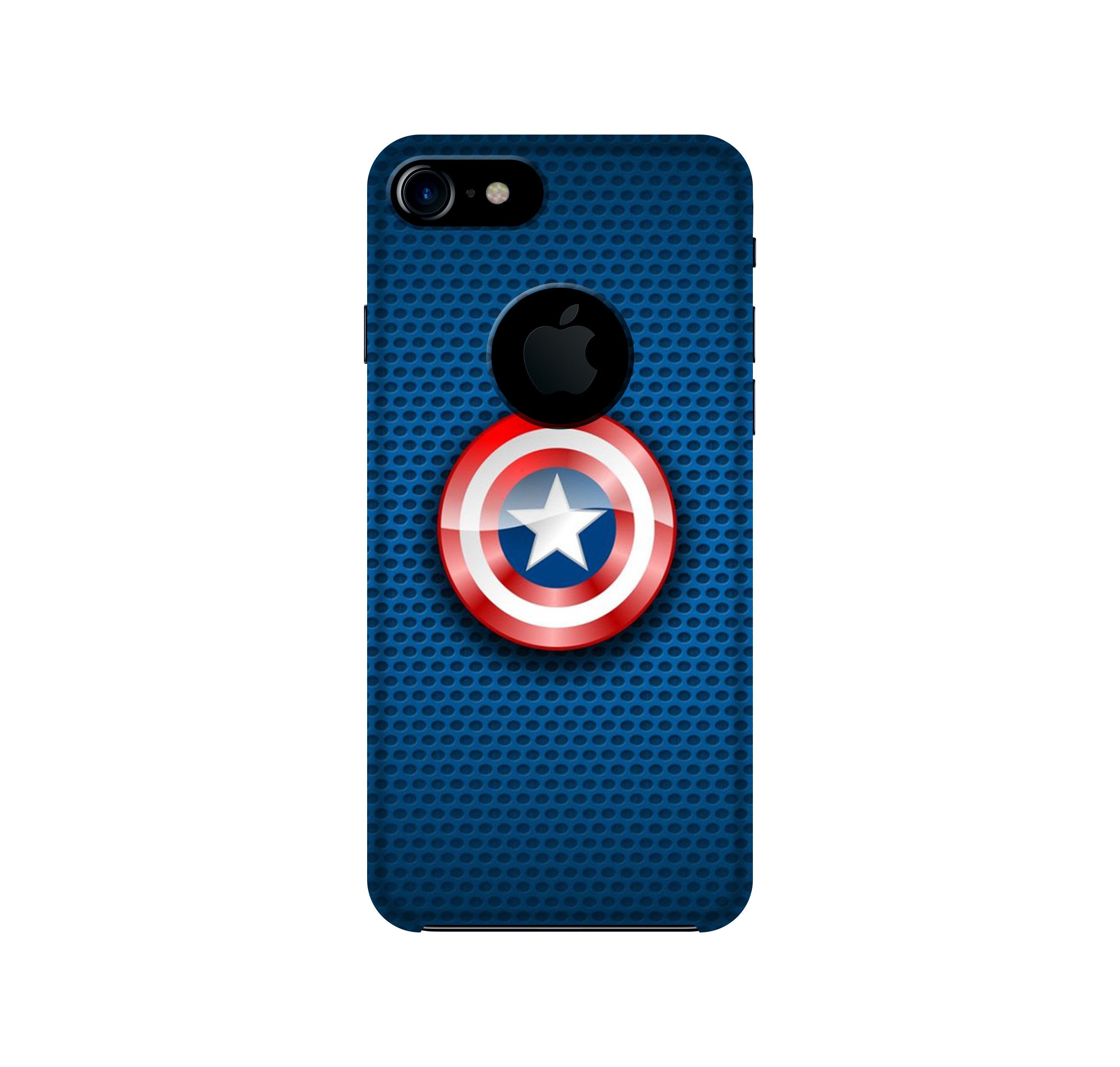Captain America Shield Case for iPhone 7 logo cut (Design No. 253)