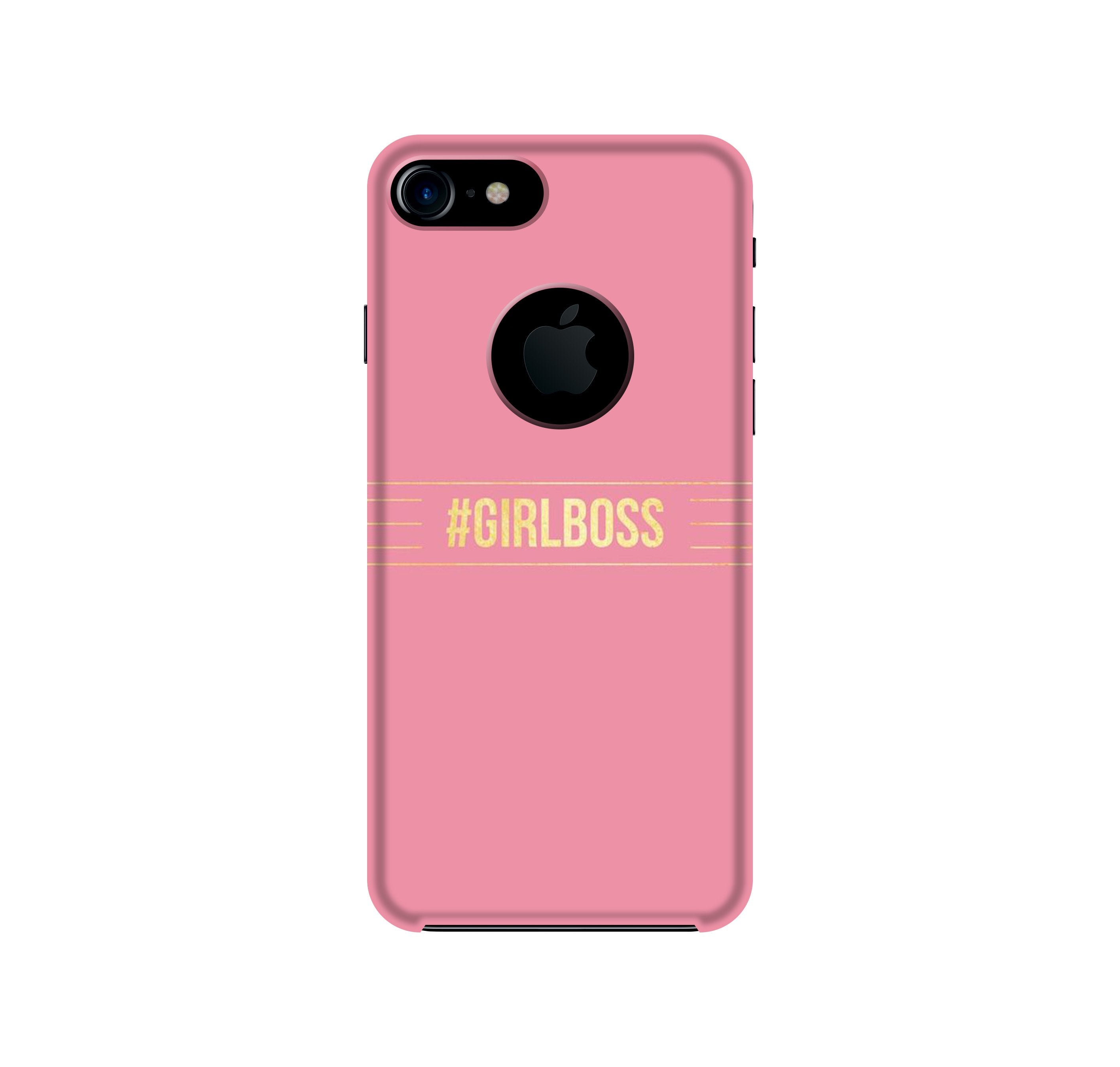 Girl Boss Pink Case for iPhone 7 logo cut (Design No. 263)