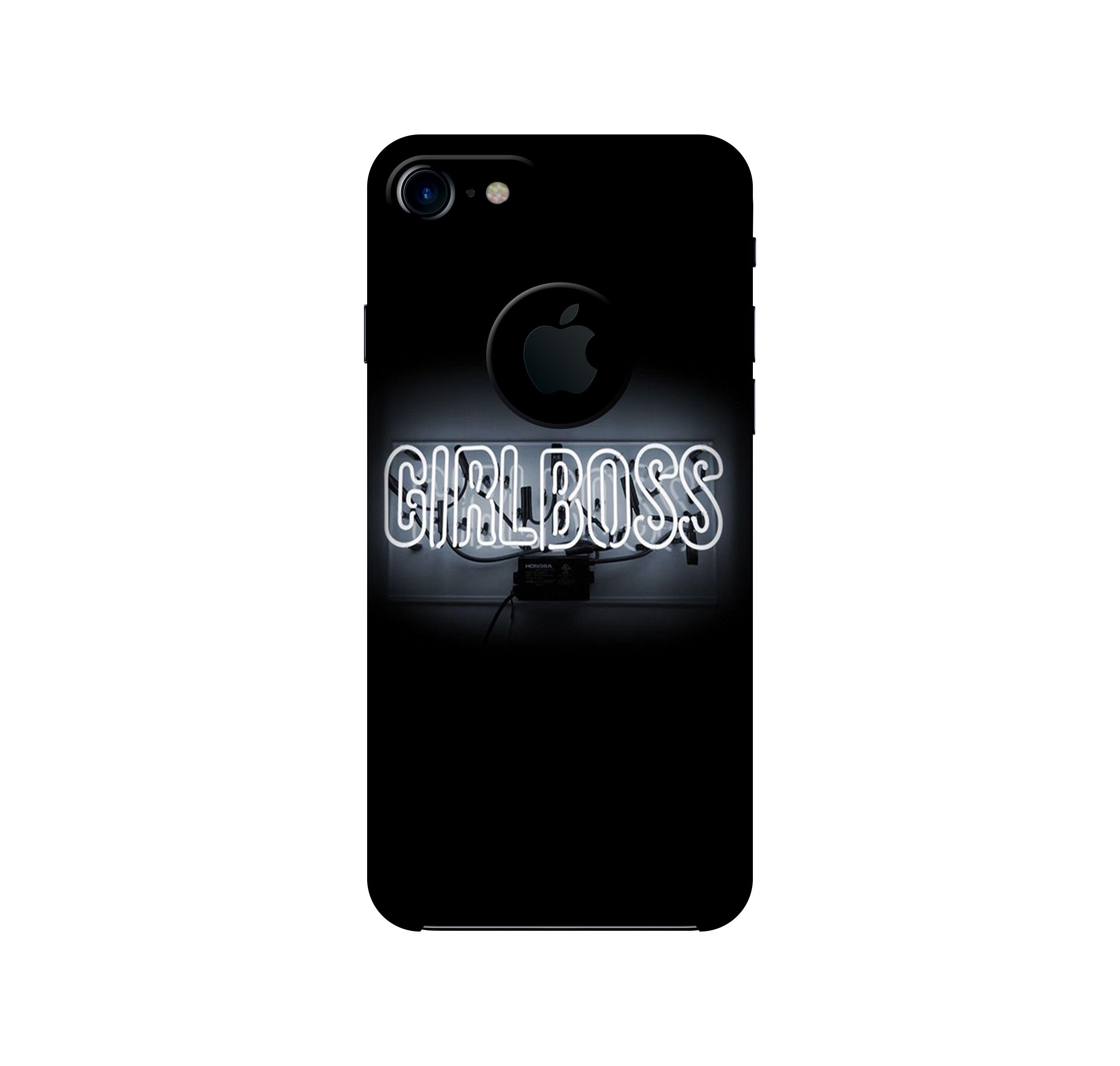 Girl Boss Black Case for iPhone 7 logo cut (Design No. 268)