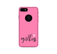 Girl Boss Pink Mobile Back Case for iPhone 7 logo cut (Design - 269)