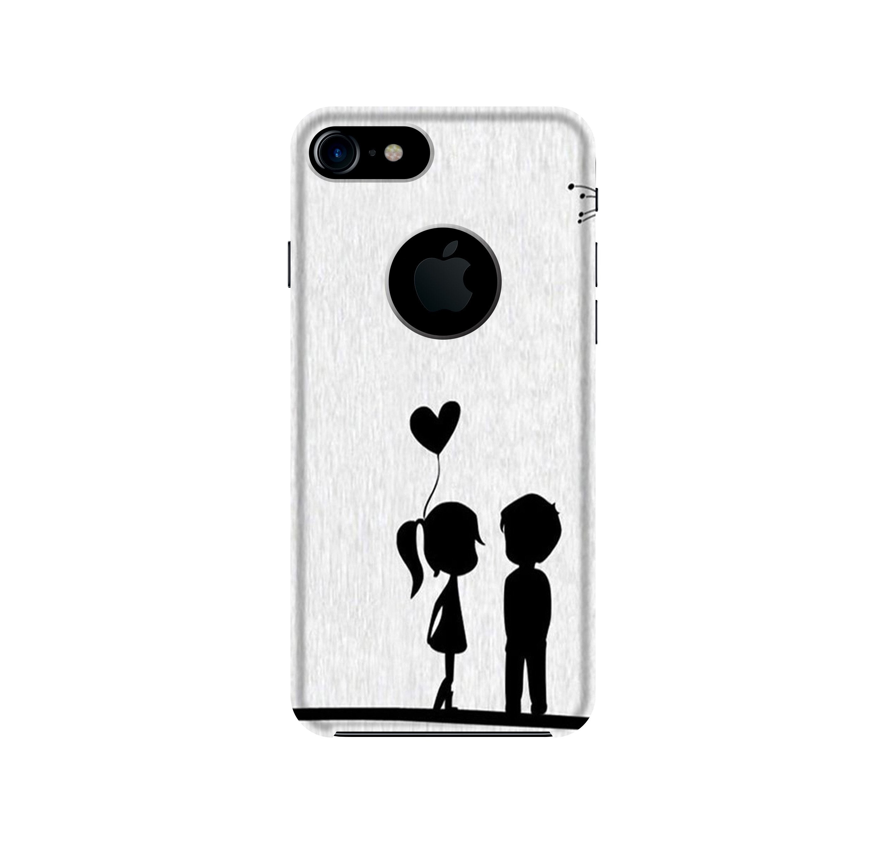 Cute Kid Couple Case for iPhone 7 logo cut (Design No. 283)