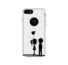 Cute Kid Couple Mobile Back Case for iPhone 7 logo cut (Design - 283)