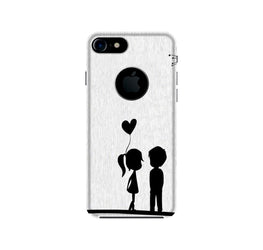 Cute Kid Couple Case for iPhone 7 logo cut (Design No. 283)