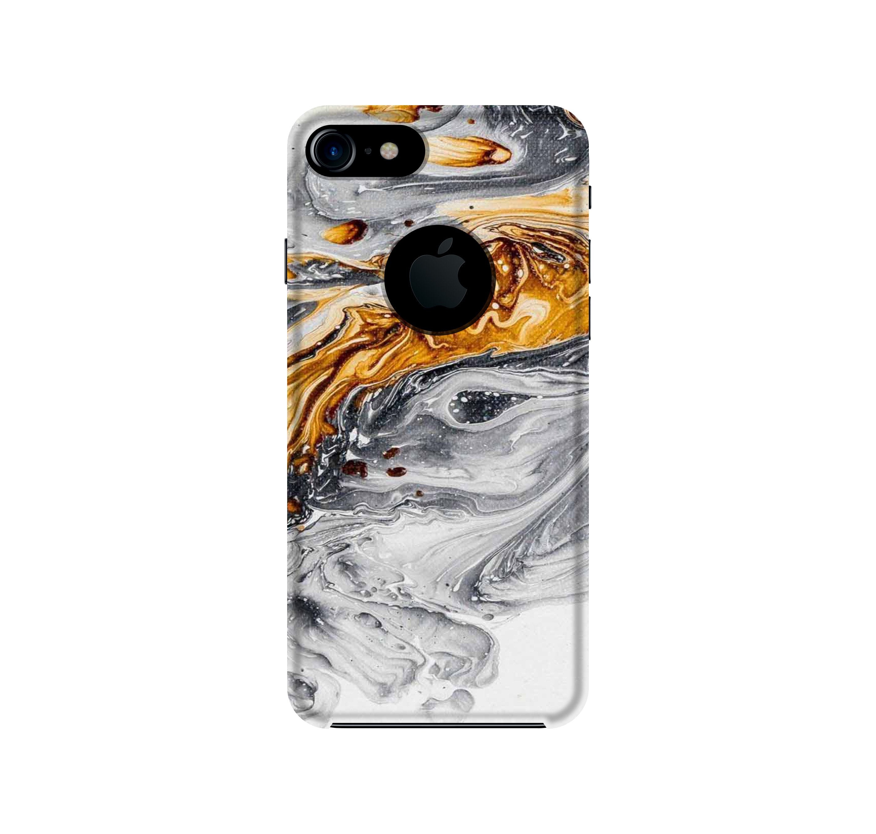 Marble Texture Mobile Back Case for iPhone 7 Logo Cut (Design - 310)