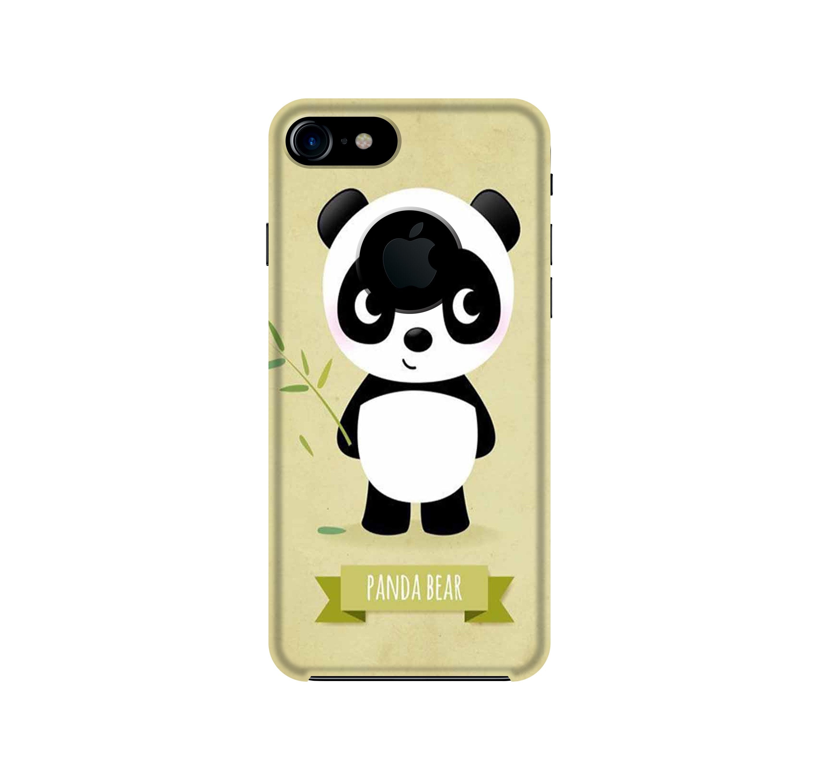 Panda Bear Mobile Back Case for iPhone 7 Logo Cut (Design - 317)