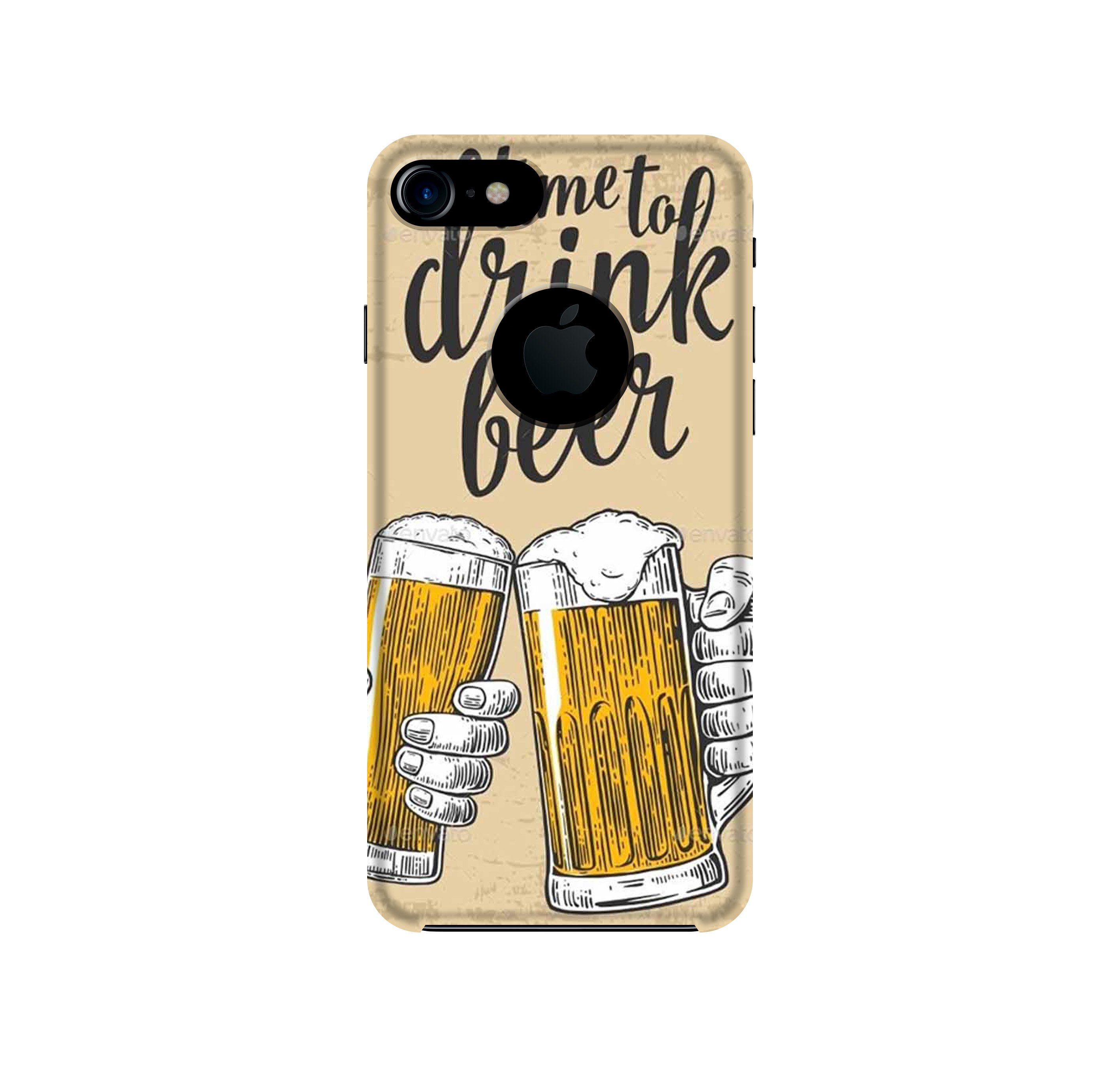 Drink Beer Mobile Back Case for iPhone 7 Logo Cut (Design - 328)