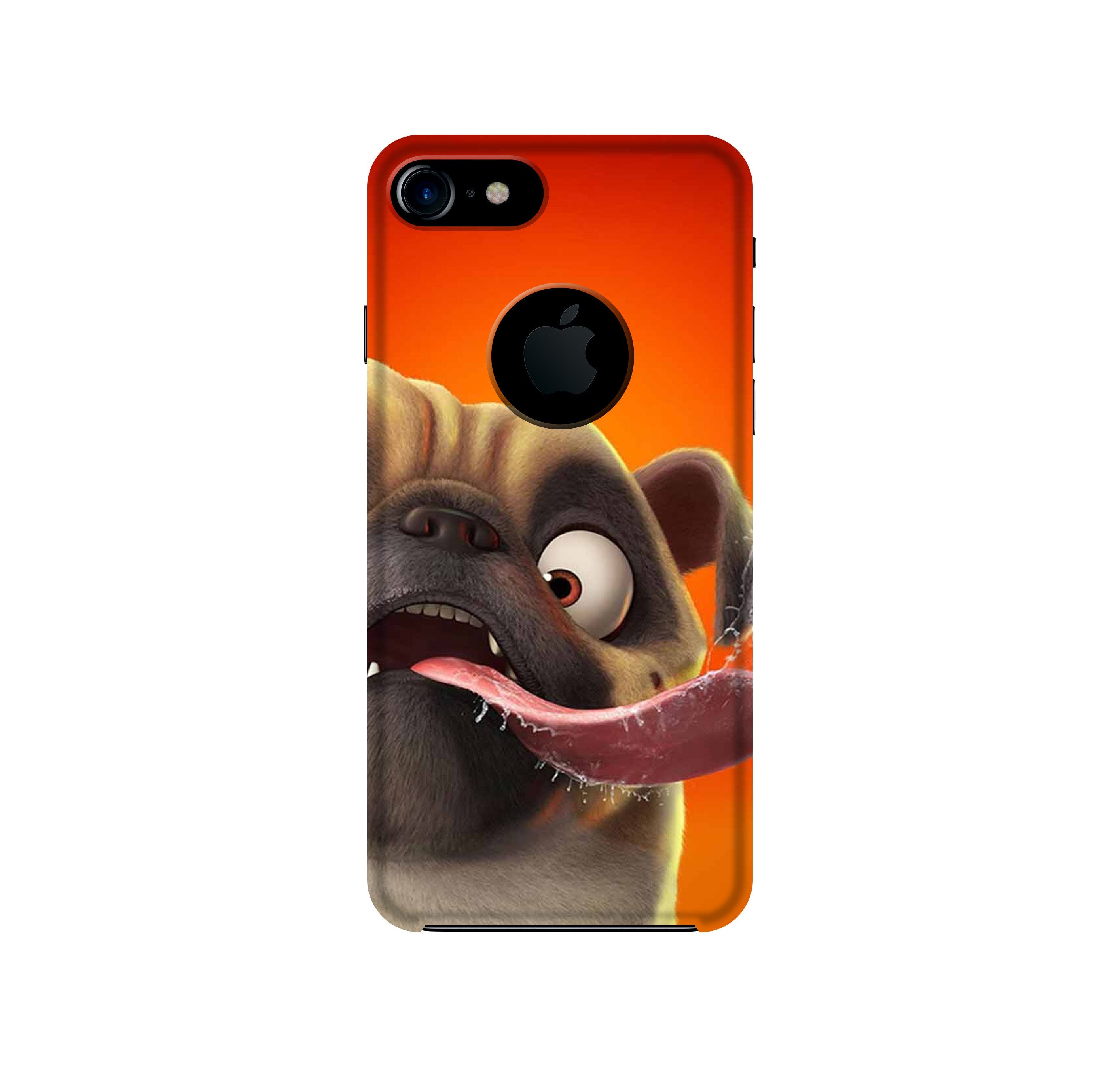 Dog Mobile Back Case for iPhone 7 Logo Cut (Design - 343)