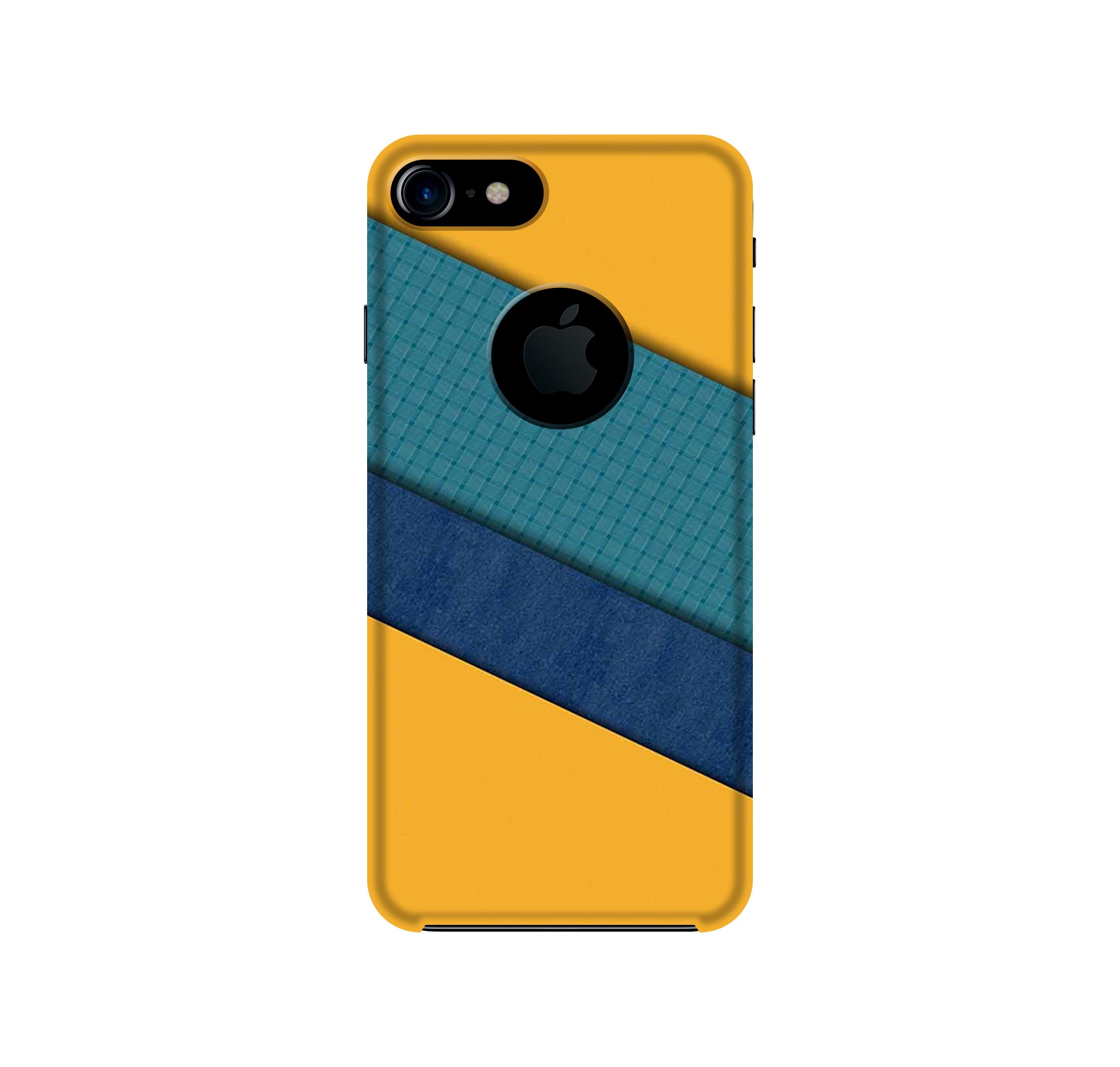 Diagonal Pattern Mobile Back Case for iPhone 7 Logo Cut (Design - 370)