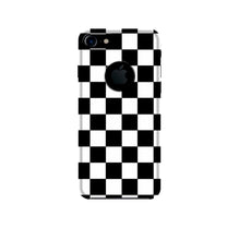 Black White Boxes Mobile Back Case for iPhone 7 Logo Cut (Design - 372)