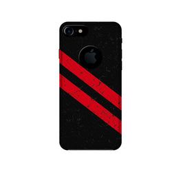 Black Red Pattern Mobile Back Case for iPhone 7 Logo Cut (Design - 373)