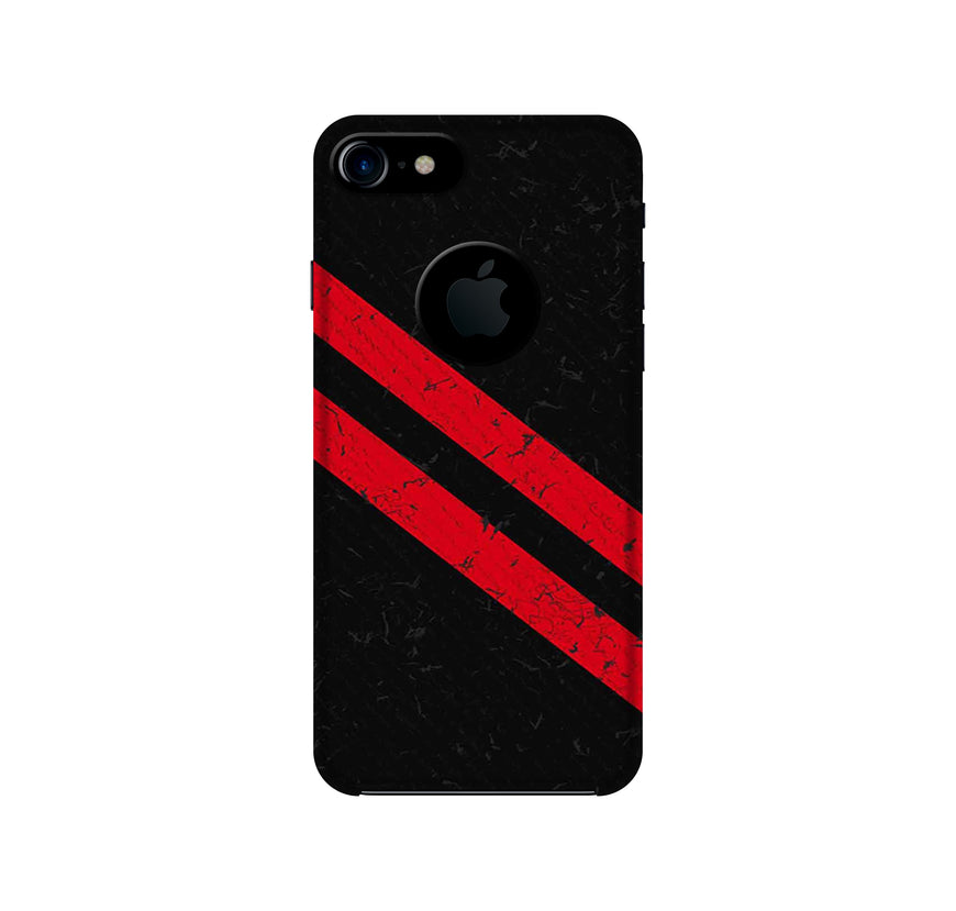 Black Red Pattern Mobile Back Case for iPhone 7 Logo Cut (Design - 373)