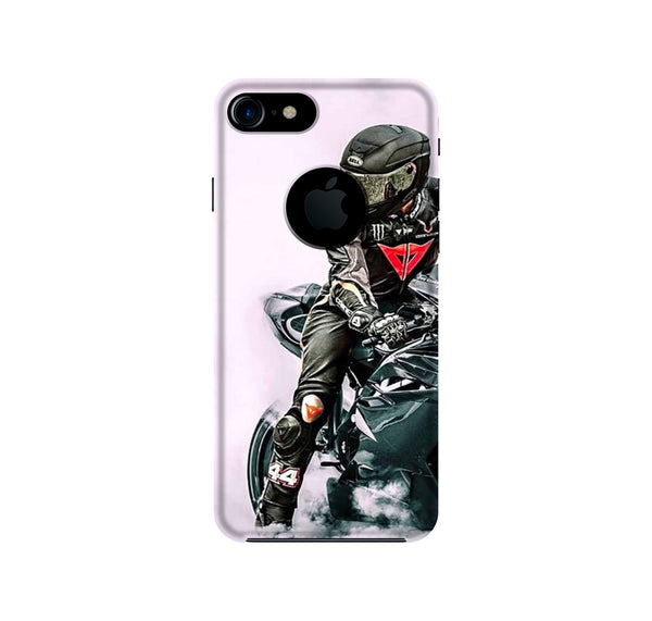 Biker Mobile Back Case for iPhone 7 Logo Cut (Design - 383)