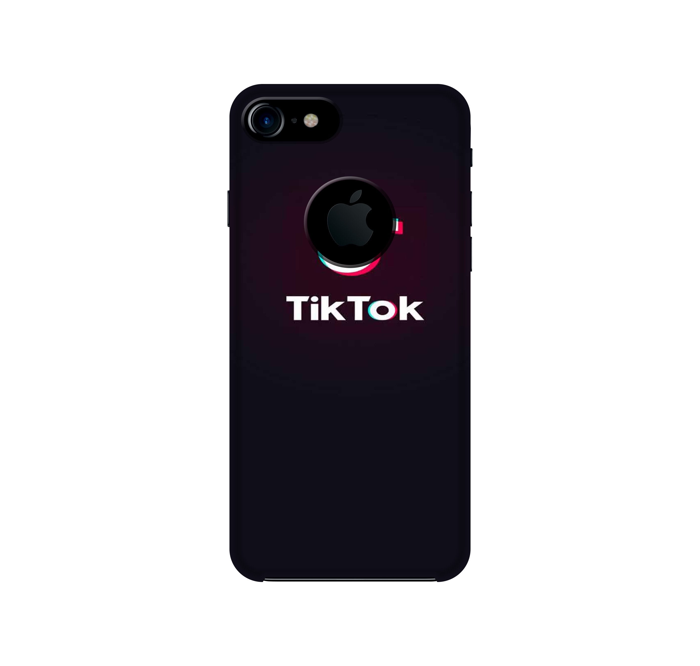 Tiktok Mobile Back Case for iPhone 7 Logo Cut (Design - 396)